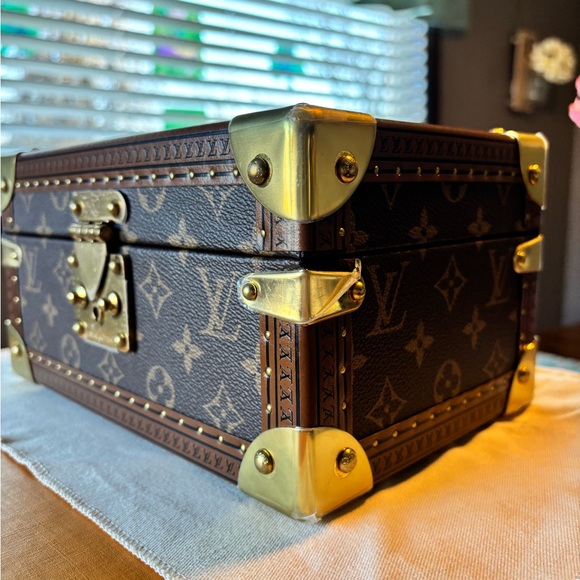 Louis Vuitton Brown Monogram Trunk with Gold Accents - Picture 10 of 10